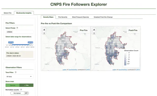 CNPS Fire Followers Explorer